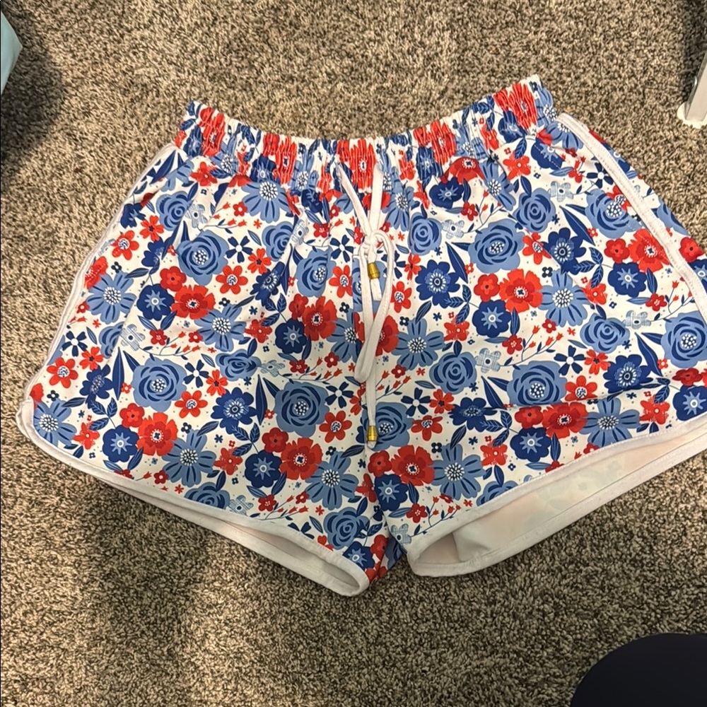 Jess Lea Floral Women's Shorts - Blue and Red